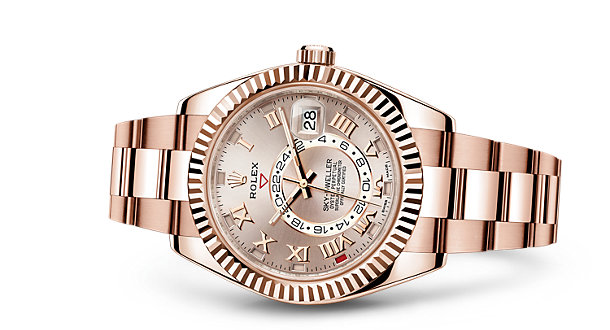 Rolex SKY-DWELLER Replica pink gold watches