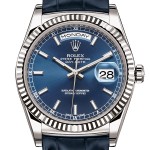 Blue Rolex Day-Date Copy Watches With White Gold Cases At Low Price