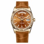 36MM Cognac-Colored Rolex Day-Date Fake Watches Reference 118138