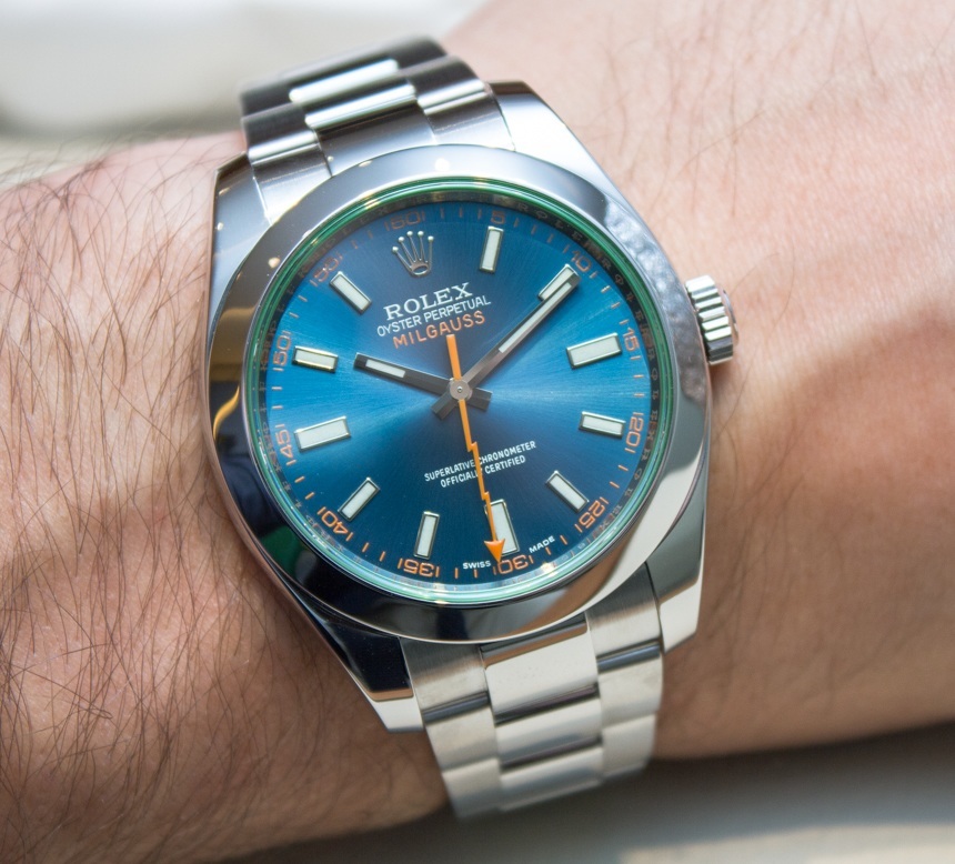 Orange Second Hand Rolex Milgauss Replica Watches With Eye-catching Appearance