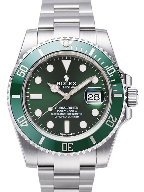 With concise and elegant design, this white scale replica Rolex watch specially adopted the green ceramic bezel, which both with hardness of ceramics and shiny luster and nobleness of the alloy, full of fashion sense.